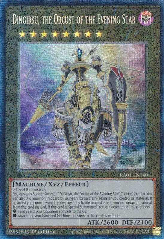1st Edition, Dark, Machine, Prismatic Collector's Rare, Rarity Collection (25th Anniversary Edition), Xyz/Effect Monster Dingirsu, the Orcust of the Evening Star [RA01-EN040] Prismatic Collector's Rare - Trading Card World