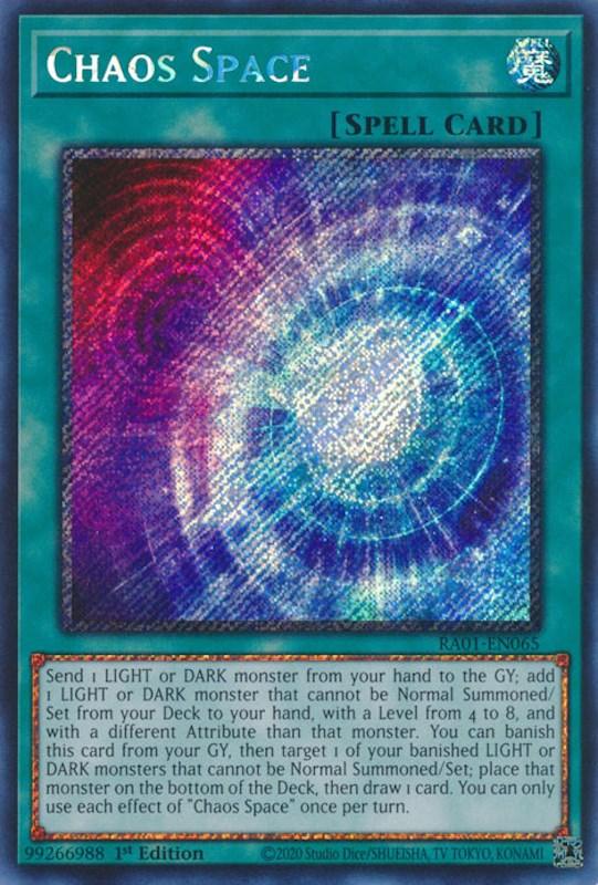 1st Edition, Normal Spell, Platinum Secret Rare, Rarity Collection (25th Anniversary Edition), Spell Chaos Space [RA01-EN065] Platinum Secret Rare - Trading Card World