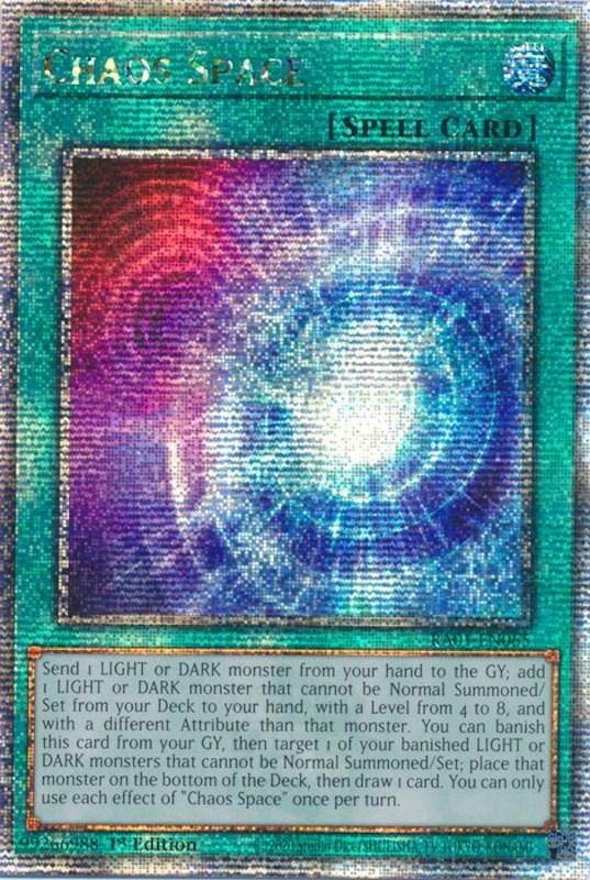 1st Edition, Normal Spell, Quarter Century Secret Rare, Rarity Collection (25th Anniversary Edition), Spell Chaos Space [RA01-EN065] Quarter Century Secret Rare - Trading Card World