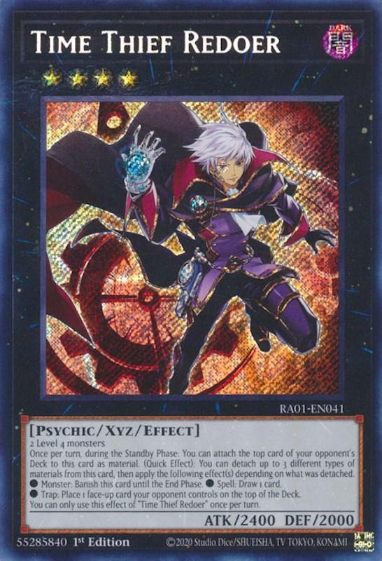 1st Edition, Dark, Psychic, Rarity Collection (25th Anniversary Edition), Secret Rare, Xyz/Effect Monster Time Thief Redoer [RA01-EN041] Secret Rare - Trading Card World