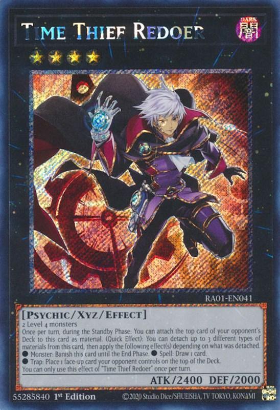 1st Edition, Dark, Platinum Secret Rare, Psychic, Rarity Collection (25th Anniversary Edition), Xyz/Effect Monster Time Thief Redoer [RA01-EN041] Platinum Secret Rare - Trading Card World