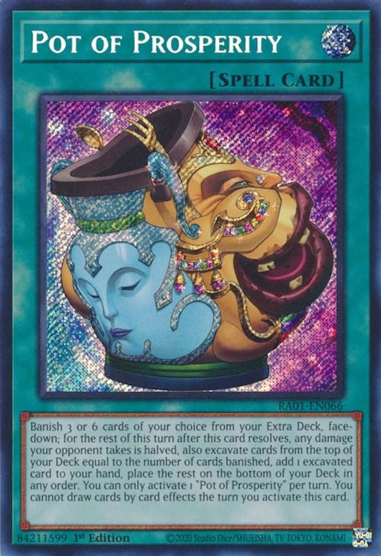 1st Edition, Normal Spell, Rarity Collection (25th Anniversary Edition), Secret Rare, Spell Pot of Prosperity [RA01-EN066] Secret Rare - Trading Card World