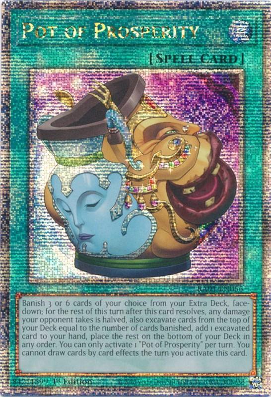 1st Edition, Normal Spell, Quarter Century Secret Rare, Rarity Collection (25th Anniversary Edition), Spell Pot of Prosperity [RA01-EN066] Quarter Century Secret Rare - Trading Card World