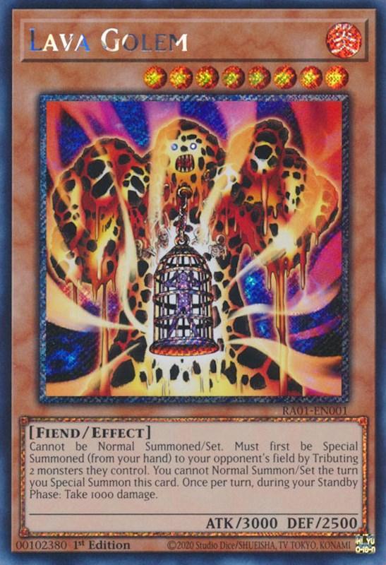 1st Edition, Effect Monster, Fiend, Fire, Platinum Secret Rare, Rarity Collection (25th Anniversary Edition) Lava Golem [RA01-EN001] Platinum Secret Rare - Trading Card World