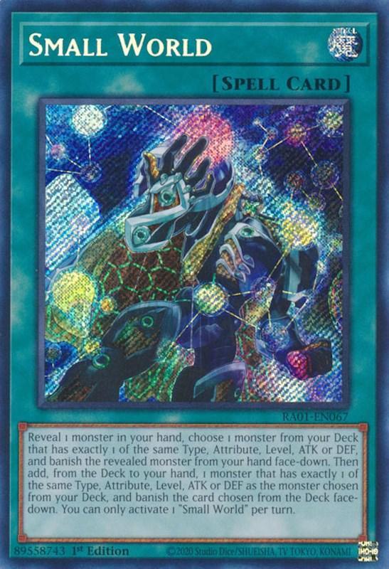 1st Edition, Normal Spell, Rarity Collection (25th Anniversary Edition), Secret Rare, Spell Small World [RA01-EN067] Secret Rare - Trading Card World
