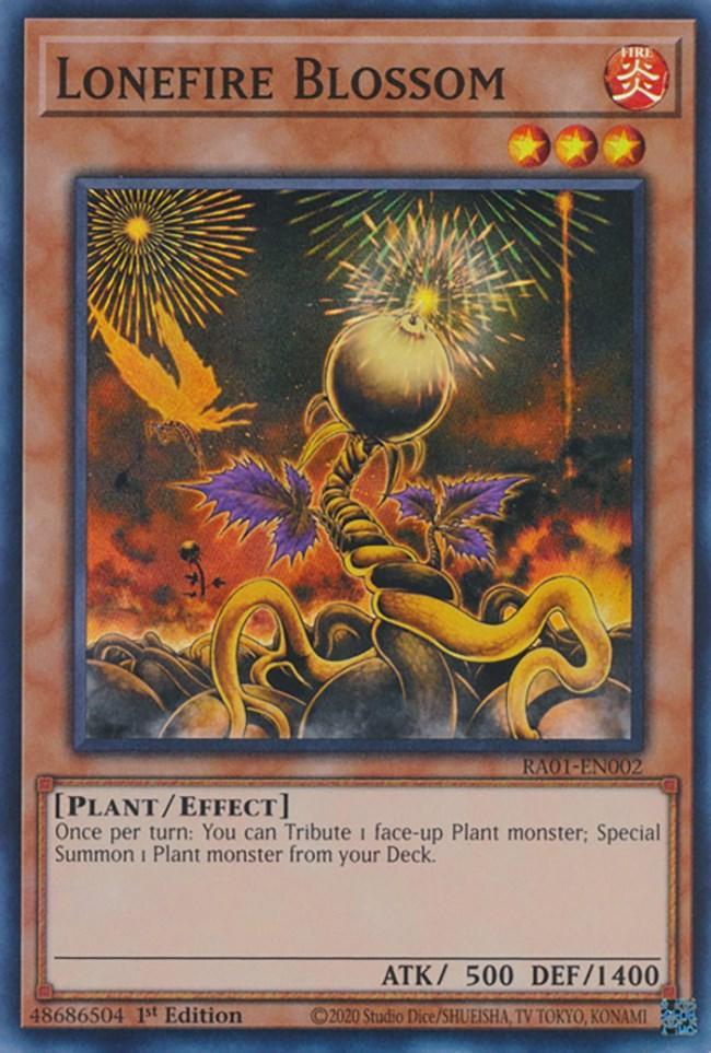 1st Edition, Effect Monster, Fire, Plant, Rarity Collection (25th Anniversary Edition), Super Rare Lonefire Blossom [RA01-EN002] Super Rare - Trading Card World