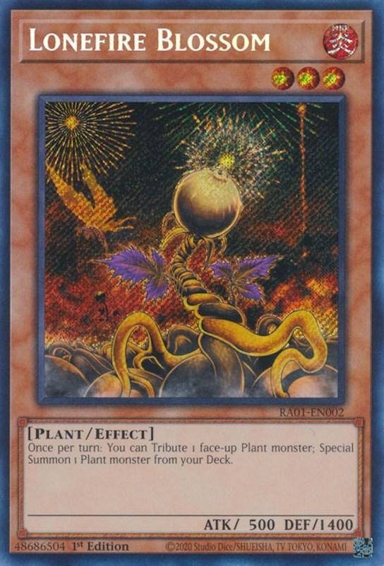 1st Edition, Effect Monster, Fire, Plant, Rarity Collection (25th Anniversary Edition), Secret Rare Lonefire Blossom [RA01-EN002] Secret Rare - Trading Card World