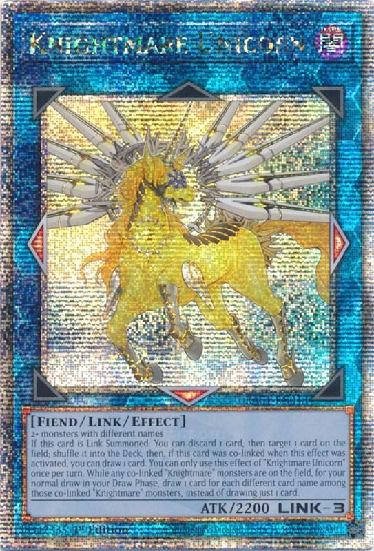 1st Edition, Dark, Fiend, Link/Effect Monster, Quarter Century Secret Rare, Rarity Collection (25th Anniversary Edition) Knightmare Unicorn [RA01-EN043] Quarter Century Secret Rare - Trading Card World