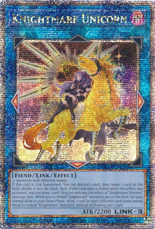 1st Edition, Dark, Fiend, Link/Effect Monster, Quarter Century Secret Rare, Rarity Collection (25th Anniversary Edition) Knightmare Unicorn (Alternate Art) [RA01-EN043] Quarter Century Secret Rare - Trading Card World
