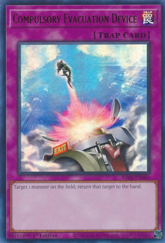 1st Edition, Normal Trap, Rarity Collection (25th Anniversary Edition), Trap, Ultra Rare Compulsory Evacuation Device [RA01-EN069] Ultra Rare - Trading Card World