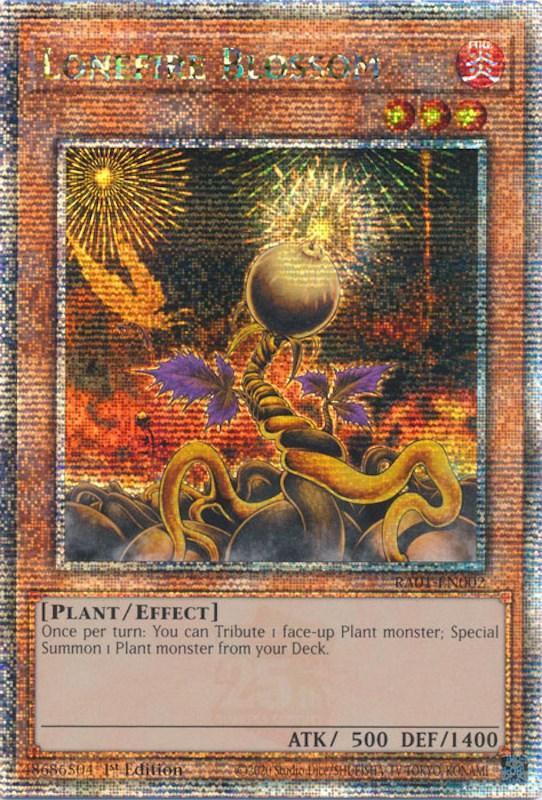 1st Edition, Effect Monster, Fire, Plant, Quarter Century Secret Rare, Rarity Collection (25th Anniversary Edition) Lonefire Blossom [RA01-EN002] Quarter Century Secret Rare - Trading Card World
