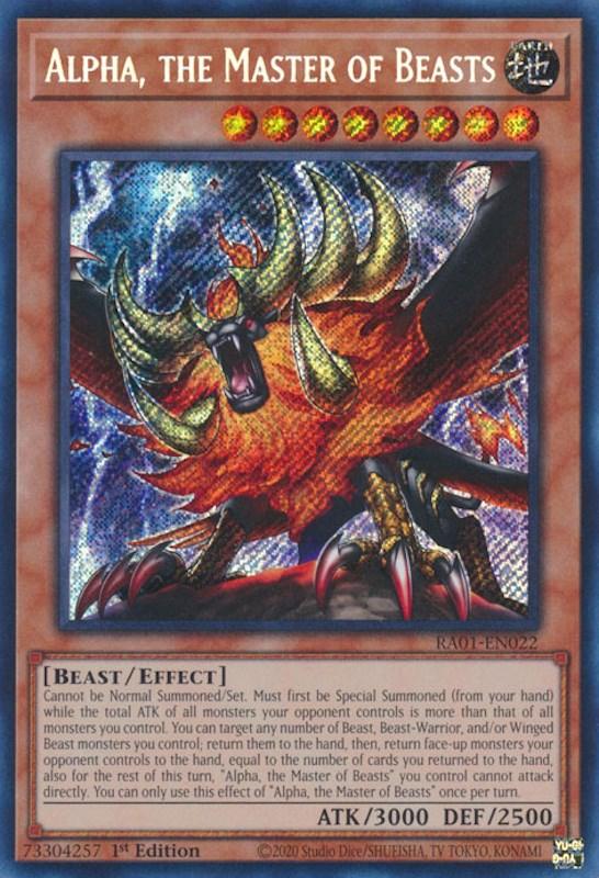 1st Edition, Beast, Earth, Effect Monster, Rarity Collection (25th Anniversary Edition), Secret Rare Alpha, the Master of Beasts [RA01-EN022] Secret Rare - Trading Card World
