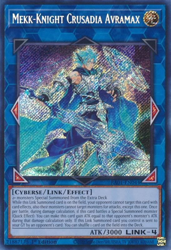1st Edition, Cyberse, Light, Link/Effect Monster, Rarity Collection (25th Anniversary Edition), Secret Rare Mekk-Knight Crusadia Avramax [RA01-EN044] Secret Rare - Trading Card World