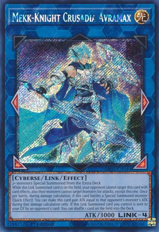 1st Edition, Cyberse, Light, Link/Effect Monster, Platinum Secret Rare, Rarity Collection (25th Anniversary Edition) Mekk-Knight Crusadia Avramax [RA01-EN044] Platinum Secret Rare - Trading Card World
