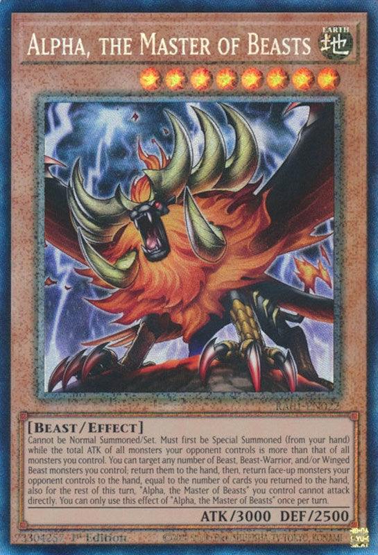 1st Edition, Beast, Earth, Effect Monster, Prismatic Collector's Rare, Rarity Collection (25th Anniversary Edition) Alpha, the Master of Beasts [RA01-EN022] Prismatic Collector's Rare - Trading Card World