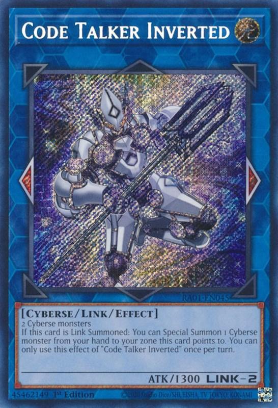 1st Edition, Cyberse, Light, Link/Effect Monster, Rarity Collection (25th Anniversary Edition), Secret Rare Code Talker Inverted [RA01-EN045] Secret Rare - Trading Card World