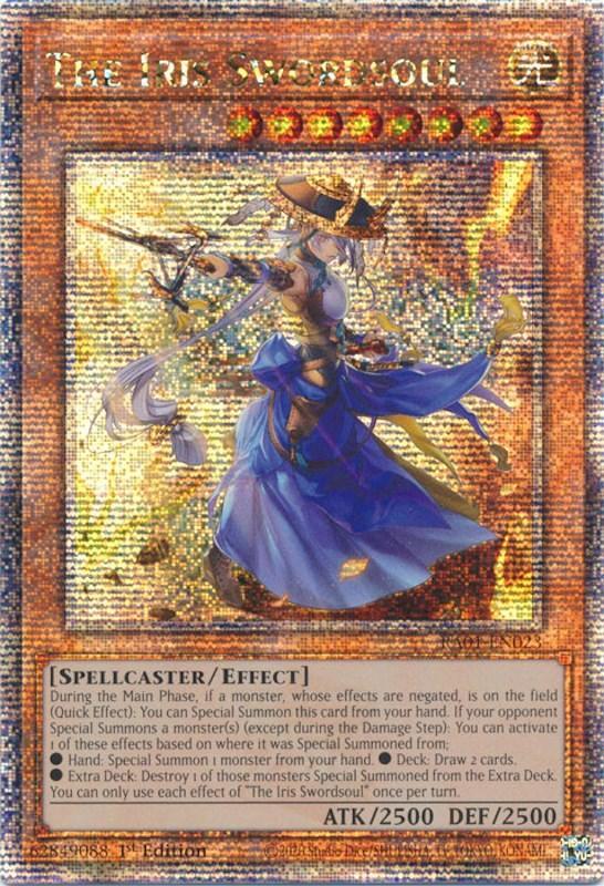 1st Edition, Effect Monster, Light, Quarter Century Secret Rare, Rarity Collection (25th Anniversary Edition), Spellcaster The Iris Swordsoul [RA01-EN023] Quarter Century Secret Rare - Trading Card World