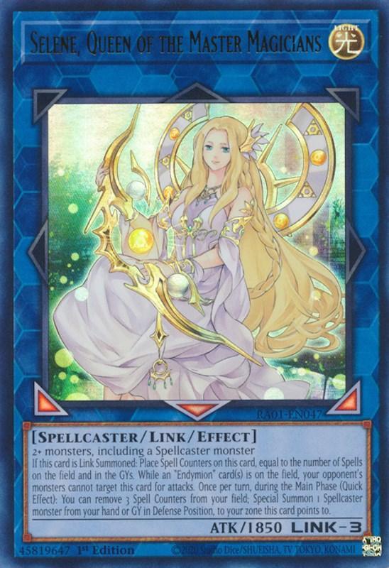 1st Edition, Light, Link/Effect Monster, Rarity Collection (25th Anniversary Edition), Spellcaster, Ultra Rare Selene, Queen of the Master Magicians [RA01-EN047] Ultra Rare - Trading Card World