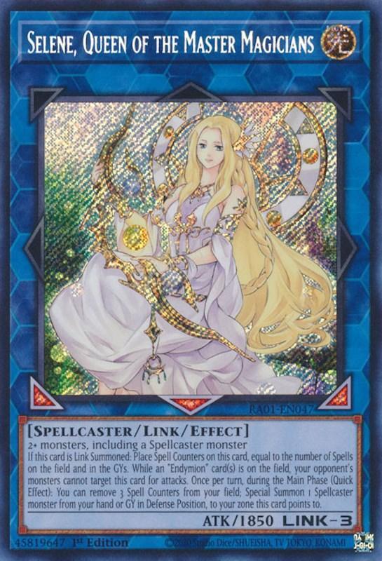 1st Edition, Light, Link/Effect Monster, Rarity Collection (25th Anniversary Edition), Secret Rare, Spellcaster Selene, Queen of the Master Magicians [RA01-EN047] Secret Rare - Trading Card World