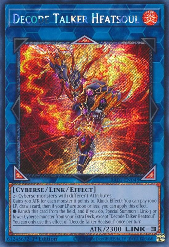 1st Edition, Cyberse, Fire, Link/Effect Monster, Platinum Secret Rare, Rarity Collection (25th Anniversary Edition) Decode Talker Heatsoul [RA01-EN048] Platinum Secret Rare - Trading Card World