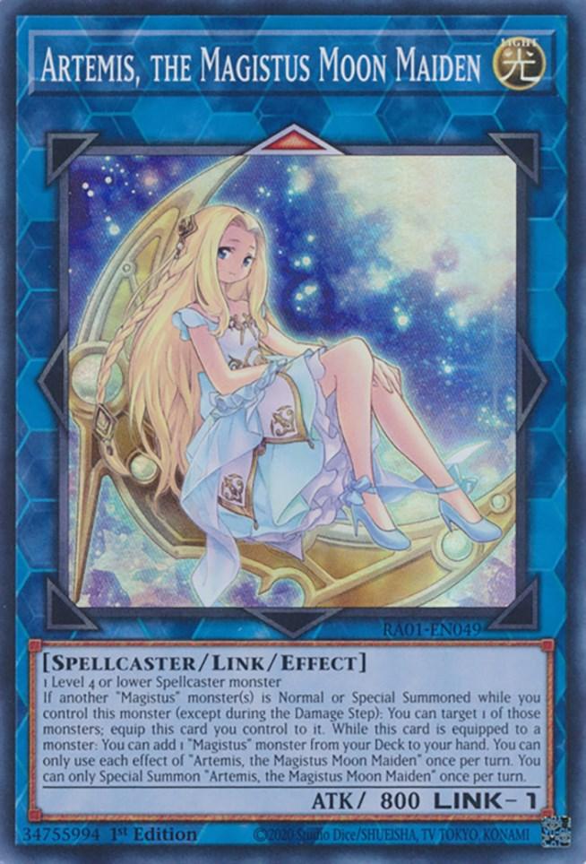 1st Edition, Light, Link/Effect Monster, Rarity Collection (25th Anniversary Edition), Spellcaster, Super Rare Artemis, the Magistus Moon Maiden [RA01-EN049] Super Rare - Trading Card World