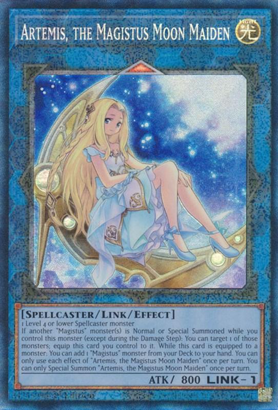 1st Edition, Light, Link/Effect Monster, Prismatic Collector's Rare, Rarity Collection (25th Anniversary Edition), Spellcaster Artemis, the Magistus Moon Maiden [RA01-EN049] Prismatic Collector's Rare - Trading Card World