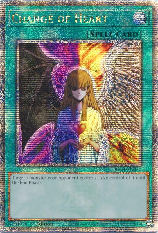 1st Edition, Normal Spell, Quarter Century Secret Rare, Rarity Collection (25th Anniversary Edition), Spell Change of Heart [RA01-EN050] Quarter Century Secret Rare - Trading Card World