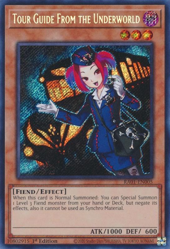 1st Edition, Dark, Effect Monster, Fiend, Rarity Collection (25th Anniversary Edition), Secret Rare Tour Guide From the Underworld [RA01-EN005] Secret Rare - Trading Card World