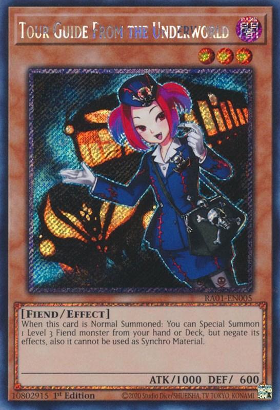 1st Edition, Dark, Effect Monster, Fiend, Platinum Secret Rare, Rarity Collection (25th Anniversary Edition) Tour Guide From the Underworld [RA01-EN005] Platinum Secret Rare - Trading Card World