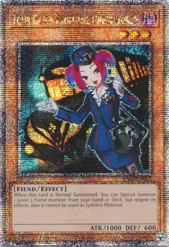1st Edition, Dark, Effect Monster, Fiend, Quarter Century Secret Rare, Rarity Collection (25th Anniversary Edition) Tour Guide From the Underworld [RA01-EN005] Quarter Century Secret Rare - Trading Card World