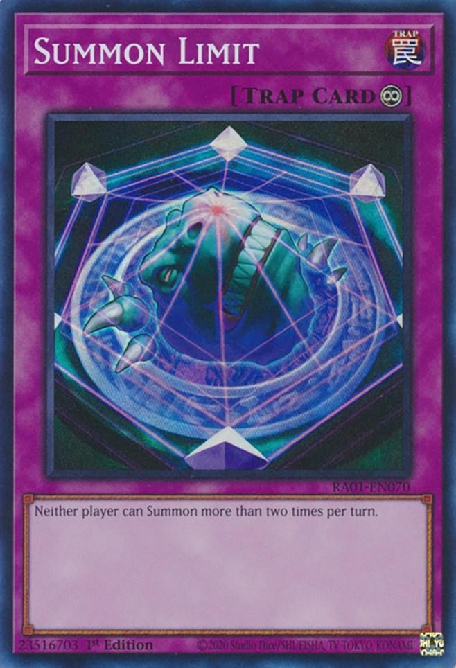 1st Edition, Continuous Trap, Rarity Collection (25th Anniversary Edition), Super Rare, Trap Summon Limit [RA01-EN070] Super Rare - Trading Card World