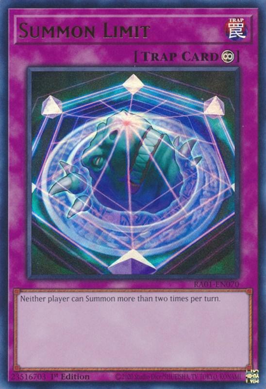 1st Edition, Continuous Trap, Rarity Collection (25th Anniversary Edition), Trap, Ultra Rare Summon Limit [RA01-EN070] Ultra Rare - Trading Card World