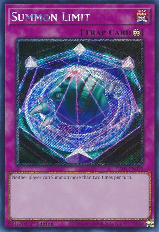 1st Edition, Continuous Trap, Platinum Secret Rare, Rarity Collection (25th Anniversary Edition), Trap Summon Limit [RA01-EN070] Platinum Secret Rare - Trading Card World