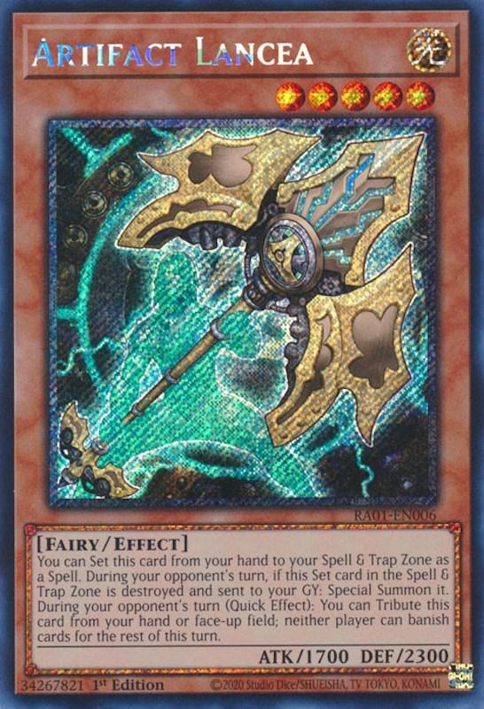 1st Edition, Effect Monster, Fairy, Light, Platinum Secret Rare, Rarity Collection (25th Anniversary Edition) Artifact Lancea [RA01-EN006] Platinum Secret Rare - Trading Card World