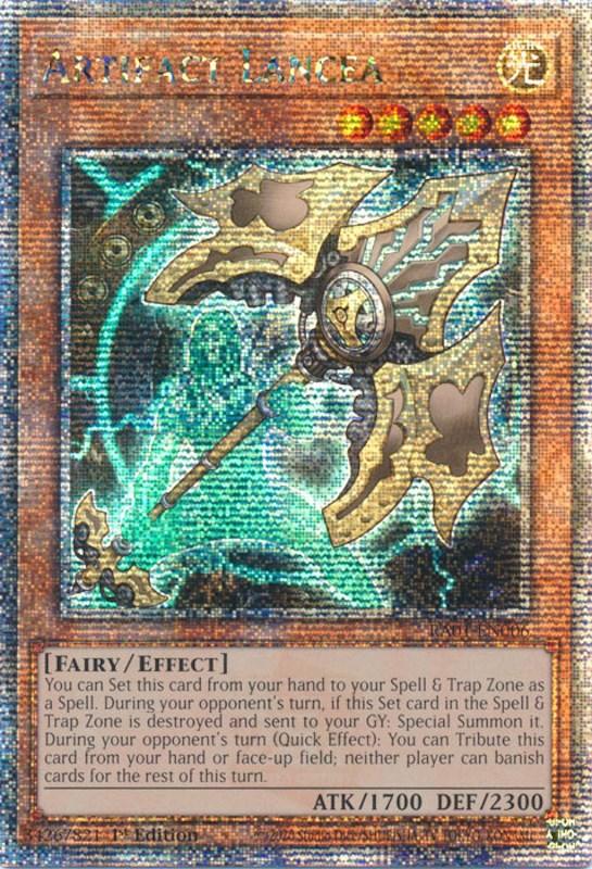 1st Edition, Effect Monster, Fairy, Light, Quarter Century Secret Rare, Rarity Collection (25th Anniversary Edition) Artifact Lancea [RA01-EN006] Quarter Century Secret Rare - Trading Card World