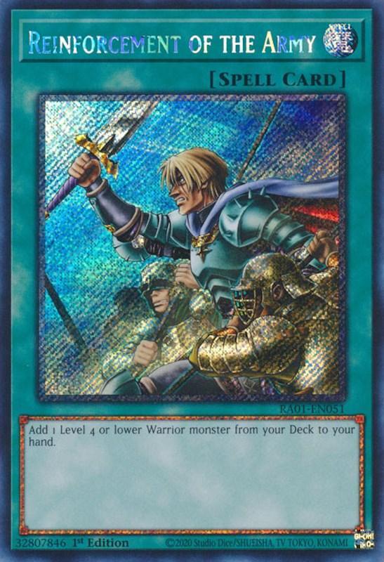1st Edition, Normal Spell, Platinum Secret Rare, Rarity Collection (25th Anniversary Edition), Spell Reinforcement of the Army [RA01-EN051] Platinum Secret Rare - Trading Card World