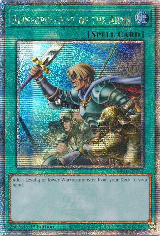 1st Edition, Normal Spell, Quarter Century Secret Rare, Rarity Collection (25th Anniversary Edition), Spell Reinforcement of the Army [RA01-EN051] Quarter Century Secret Rare - Trading Card World