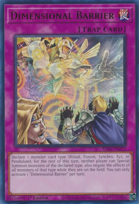 1st Edition, Normal Trap, Rarity Collection (25th Anniversary Edition), Trap, Ultra Rare Dimensional Barrier [RA01-EN072] Ultra Rare - Trading Card World