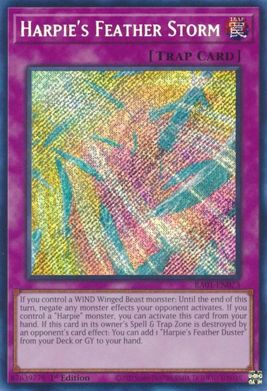1st Edition, Normal Trap, Rarity Collection (25th Anniversary Edition), Secret Rare, Trap Harpie's Feather Storm [RA01-EN073] Secret Rare - Trading Card World