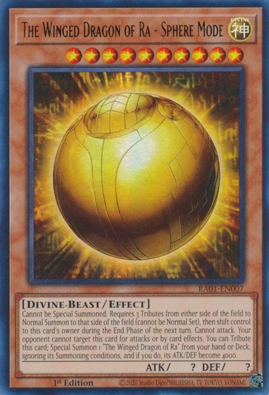 1st Edition, Divine, Divine-Beast, Effect Monster, Rarity Collection (25th Anniversary Edition), Ultra Rare The Winged Dragon of Ra - Sphere Mode [RA01-EN007] Ultra Rare - Trading Card World