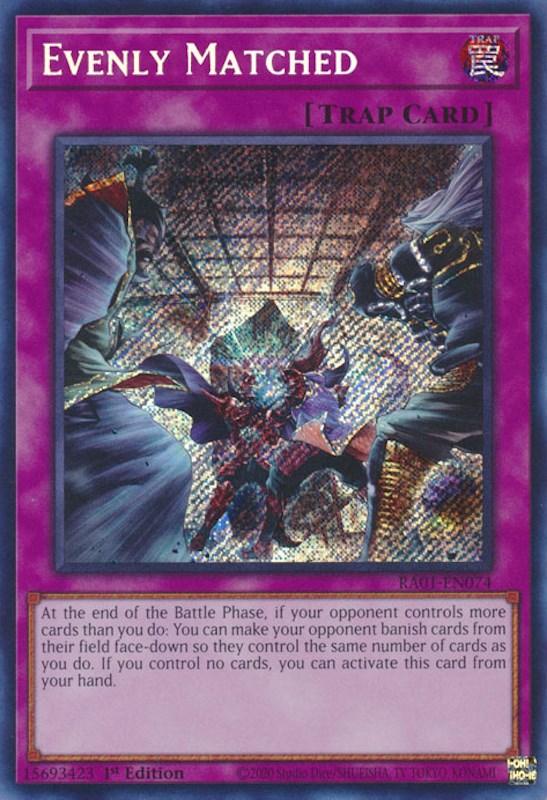 1st Edition, Normal Trap, Rarity Collection (25th Anniversary Edition), Secret Rare, Trap Evenly Matched [RA01-EN074] Secret Rare - Trading Card World