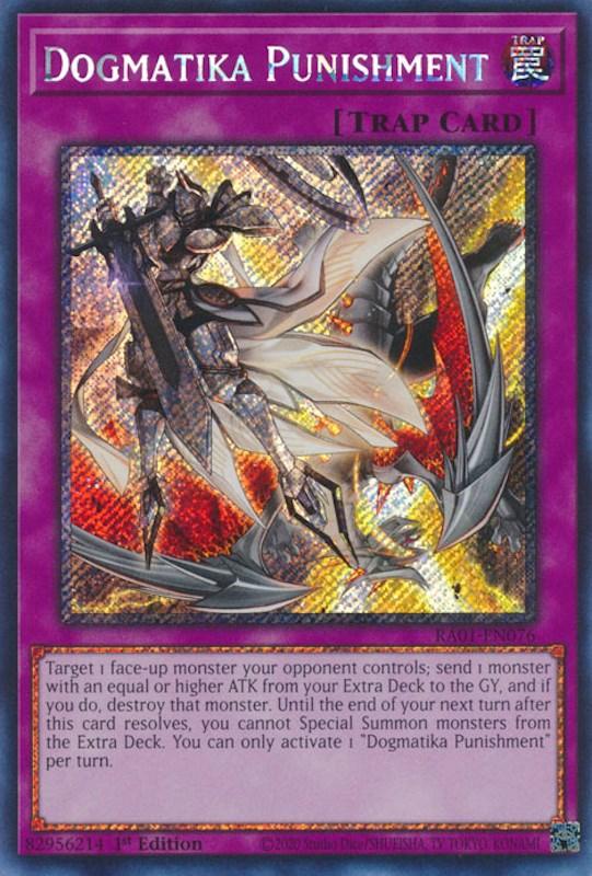1st Edition, Normal Trap, Platinum Secret Rare, Rarity Collection (25th Anniversary Edition), Trap Dogmatika Punishment [RA01-EN076] Platinum Secret Rare - Trading Card World