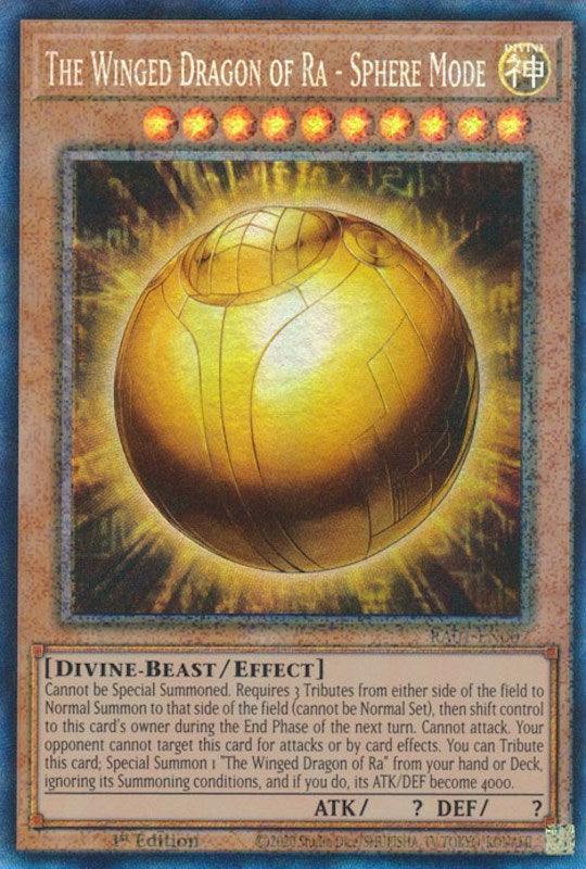 1st Edition, Divine, Divine-Beast, Effect Monster, Prismatic Collector's Rare, Rarity Collection (25th Anniversary Edition) The Winged Dragon of Ra - Sphere Mode [RA01-EN007] Prismatic Collector's Rare - Trading Card World