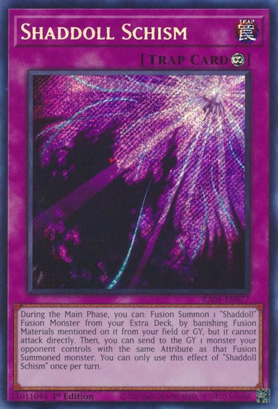1st Edition, Continuous Trap, Rarity Collection (25th Anniversary Edition), Secret Rare, Trap Shaddoll Schism [RA01-EN077] Secret Rare - Trading Card World
