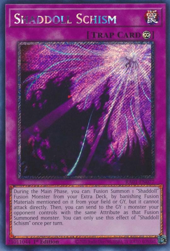 1st Edition, Continuous Trap, Platinum Secret Rare, Rarity Collection (25th Anniversary Edition), Trap Shaddoll Schism [RA01-EN077] Platinum Secret Rare - Trading Card World