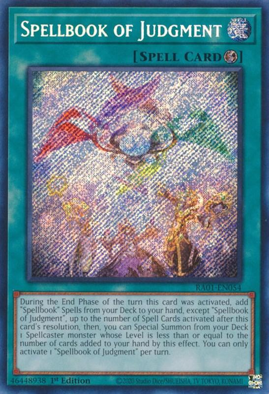 1st Edition, Quick-Play Spell, Rarity Collection (25th Anniversary Edition), Secret Rare, Spell Spellbook of Judgment [RA01-EN054] Secret Rare - Trading Card World