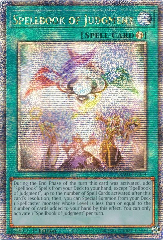 1st Edition, Quarter Century Secret Rare, Quick-Play Spell, Rarity Collection (25th Anniversary Edition), Spell Spellbook of Judgment [RA01-EN054] Quarter Century Secret Rare - Trading Card World
