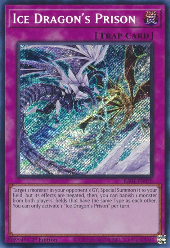 1st Edition, Normal Trap, Rarity Collection (25th Anniversary Edition), Secret Rare, Trap Ice Dragon's Prison [RA01-EN078] Secret Rare - Trading Card World