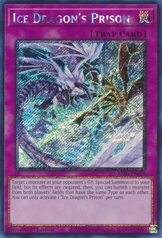 1st Edition, Normal Trap, Platinum Secret Rare, Rarity Collection (25th Anniversary Edition), Trap Ice Dragon's Prison [RA01-EN078] Platinum Secret Rare - Trading Card World