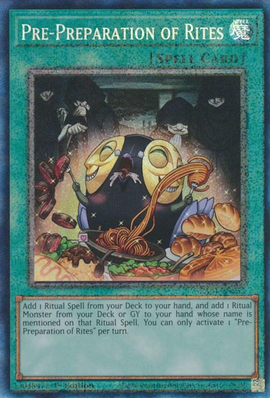 1st Edition, Normal Spell, Prismatic Collector's Rare, Rarity Collection (25th Anniversary Edition), Spell Pre-Preparation of Rites [RA01-EN055] Prismatic Collector's Rare - Trading Card World